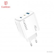 Блок питание USB (сеть) Earldom ES-EU52 45W (3выхода USB-A+USB-C+USB-L), белый