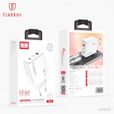 Блок питание USB (сеть) Earldom ES-EU53 65W (3выхода USB-A+USB-C+USB-L), белый