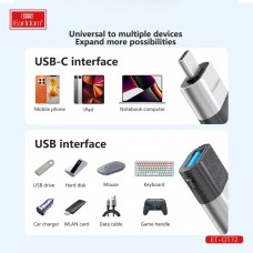 Переходник на USB для Type C Earldom ET-OT72, черный