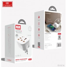 Сетевой фильтр Earldom ES-SC16 4в1,(2USB+1USB-C+1розетка),мощность 4000W