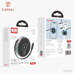 Беспроводное зарядное устройство 3в1 Earldom ET-WC69 для смартфонов/Apple Watch/Airpods,20W,шнур с автосмоткой разьем C-C