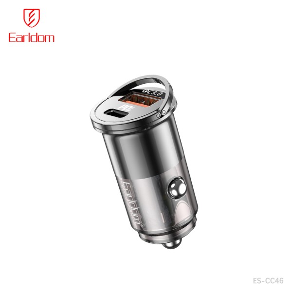 Купить Блок питание USB (авто) Earldom ES-CC46C-L (30W) с кабелем для Type C-Lighting, (1USB выход + USB- C), черный - 00-00059557 оптом