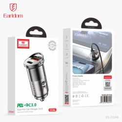 Блок питание USB (авто) Earldom ES-CC46C-C (30W) с кабелем для Type C-Type C, (1USB выход + USB- C), черный