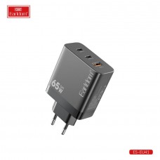 Блок питание USB (сеть) Earldom ES-EU41 65W , 1USB выход/ 2 Type C выхода, черный