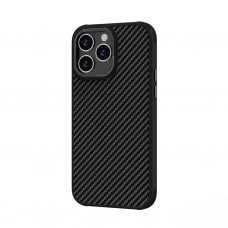 Накладка карбон с бархатом внутри для iPhone 15, черный