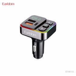 ФМ модулятор (2USB выхода + USB-C, Bluetooth) Earldom ET-M115 (27W) с подсветкой