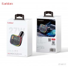 ФМ модулятор (2USB выхода + USB-C, Bluetooth) Earldom ET-M117 (27W) с подсветкой ФМ модулятор (2USB выхода + USB-C, Bluetooth) Earldom ET-M117 (27W) с подсветкой
