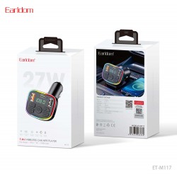 ФМ модулятор (2USB выхода + USB-C, Bluetooth) Earldom ET-M117 (27W) с подсветкой