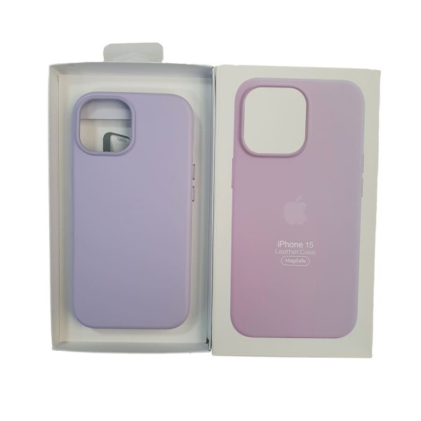 Купить Накладка под кожу Magsafe с логотипом для iPhone 13 Pro, светло-фиолетовый - 00-00054916 оптом