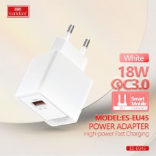 Блок питание USB (сеть) Earldom ES-EU45C 3A(18W), с кабелем для Type C, белый