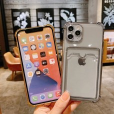 Накладка силиконовая с визитницей и защитой камеры для iPhone 16 Pro Max, прозрачный