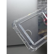 Накладка силиконовая с визитницей и защитой камеры для Samsung Galaxy S24 FE, прозрачный