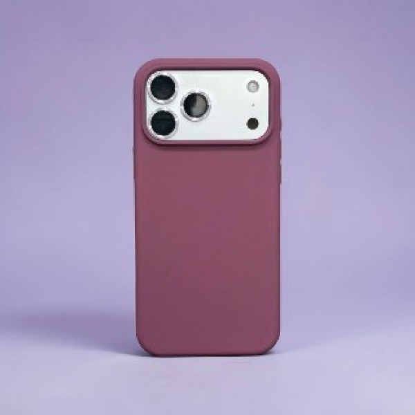 Купить Накладка силиконовая под оригинал "без логотипа" для iPhone 17 в упаковке, бордовый - 00-00061600 оптом