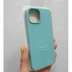 Накладка силиконовая под оригинал "без логотипа" для iPhone 16E в упаковке, бирюзовый
