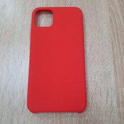 Накладка силиконовая под оригинал "без логотипа" для iPhone 16E в упаковке, красный