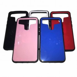 Накладка универсальная имитация стекла для  5.2-5.5 дюймов (с отверствием для камеры), синий