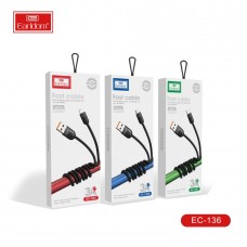 USB кабель Earldom EC-136M для micro, быстрая зарядка, черный