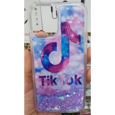 Накладка силиконовая переливашка для iPhone 5G/5S/5SE с надписью "TikTok", цветной