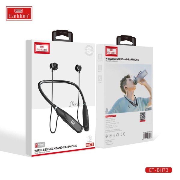 Купить Наушники Earldom ET-BH73 Sport Bluetooth внутриканальные, черный - 00-00050347 оптом