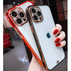 Накладка силиконовая с металическим ободком (технология 6D) для iPhone XR, красный