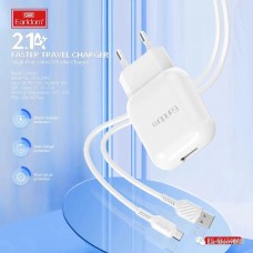 Блок питание USB (сеть) Earldom ES-EU34L 2100mAh с кабелем для iPhone, белый