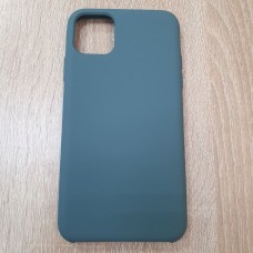 Накладка силиконовая под оригинал "без логотипа" для iPhone 12 Pro Max (6.7) в упаковке, оливково зеленый