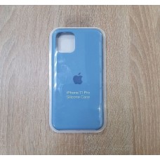 Накладка силиконовая под оригинал "с логотипом" для iPhone 11 Pro, бледно-голубой