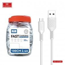 USB кабель Earldom EC-171M BOX (50ШТ В КОРОБКЕ) для micro,быстрая зарядка, белый
