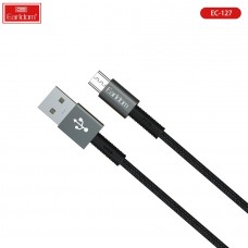 USB кабель Earldom EC-127M для micro, 2.4A, тканевая оплетка, черный