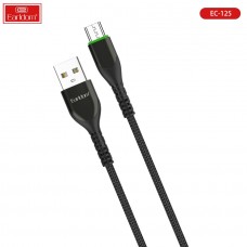 USB кабель Earldom EC-125M для micro, 2.4A, тканевая оплетка, черный