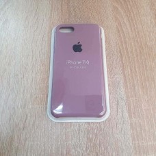 Накладка силиконовая под оригинал "с логотипом" для iPhone 7/8, розовато-лиловый