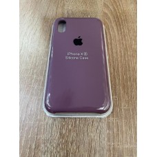 Накладка силиконовая под оригинал "с логотипом" для iPhone XR, розовато-лиловый