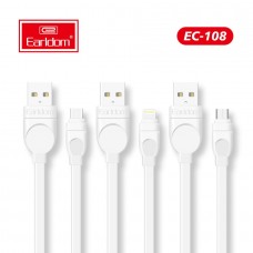 USB кабель Earldom EC-108I для iPhone 5/6/7/8/X,2.4A, белый