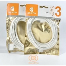 USB кабель Griffin для iPhone 4 (3м), белый, в техпаке