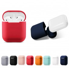 Чехол силиконовый для наушников Apple тонкий без упаковки светло-фиолетовый