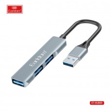 USB HUB Earldom ET-HUB09, 3USB , серебро