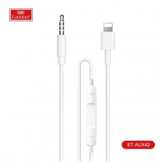 AUX кабель Earldom AUX42 для iPhone 7 (с регулятором громкости), белый