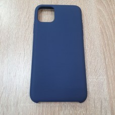 Накладка силиконовая под оригинал "без логотипа" для iPhone XR в упаковке, темно-синий