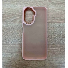 Накладка пластиковая с силиконовыми краями прозрачно-матовая для Xiaomi Poco X4 Pro 5G, розовый