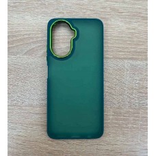 Накладка пластиковая с силиконовыми краями прозрачно-матовая для Xiaomi Poco X4 Pro 5G, темно-зеленый