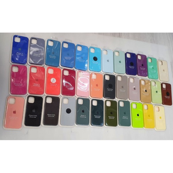 Купить Накладка силиконовая под оригинал "с логотипом" закрытая для iPhone 12 mini (5.4), изумрудный - 00-00047149 оптом