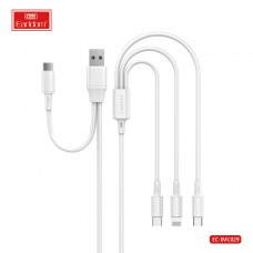 USB кабель Earldom EC-IMC029 3 в 1 для micro/iphone/Type C, (1,2м), белый