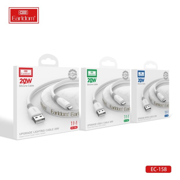 Купить USB кабель Earldom EC-158M для micro, 20W, белый - 00-00048911 оптом