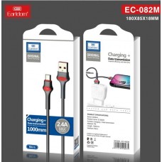 USB кабель Earldom EC-082I для iPhone 5/6/7/8/X,2.4A, черный