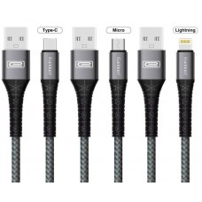 USB кабель Earldom EC-091M для micro, 2.4A, темно-серый