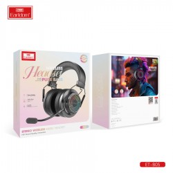 Наушники игровые Earldom ET-B05 Bluetooth/AUX полноразмерные с микрофоном, с подсветкой, черный