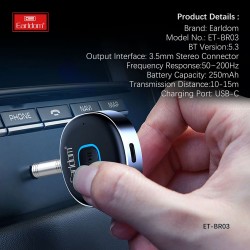 Ресивер Bluetooth для музыки Earldom ET-BR03, (AUX, микрофон)