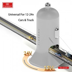 Блок питание USB (авто) Earldom ES-CC22, 2USB выхода, белый