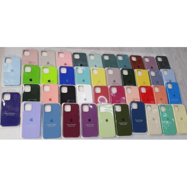 Купить Накладка силиконовая под оригинал "с логотипом" закрытая для iPhone 12 Pro Max (6.7), малиновый - 00-00047178 оптом