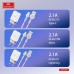 Купить Блок питание USB (сеть) Earldom ES-EU27 2100mAh с кабелем для iPhone, белый - 00-00047942 оптом